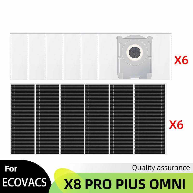 

Підходить для Ecovacs X8 Pro Omni Аксесуари Основна бічна щітка Фільтр Hepa Ганчірка Мішок для пилу Запчастини для заміни