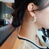 Chic French Pearl Geometric Stud Earrings - High-End, Luxurious Design for Women