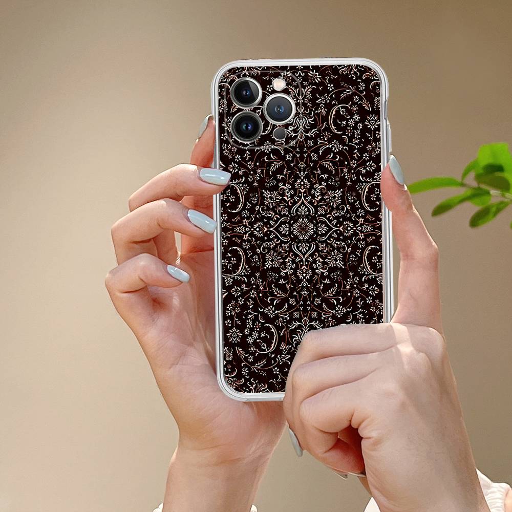 Persian Carpet Floral Pattern For IPhone 17 16 16e 15 14 13 12 11 Pro Max Mini Plus Phone Case