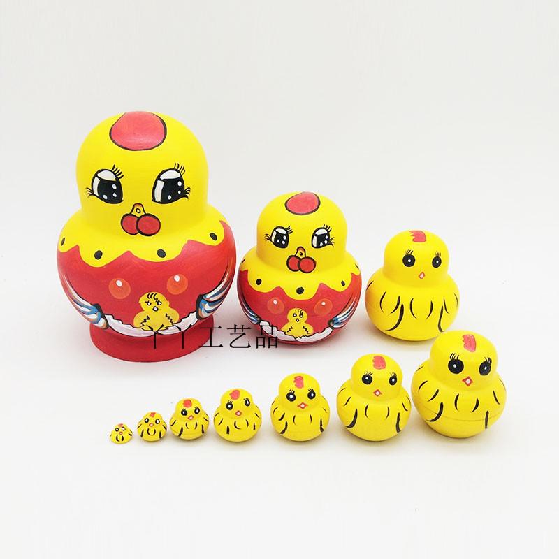 

Ten-Layer Wooden Russian Nesting Dolls - Valentine’s Day Ornament & Gift