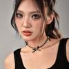 Love Bow Metal Chain Necklace Women'S 2024Chocker Neck Chain Leather Butterfly