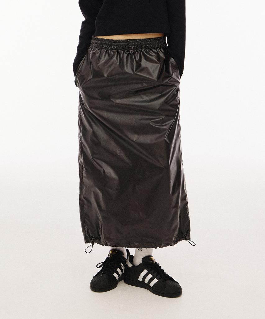 1993 Studio Glossy String Long Skirt_Black