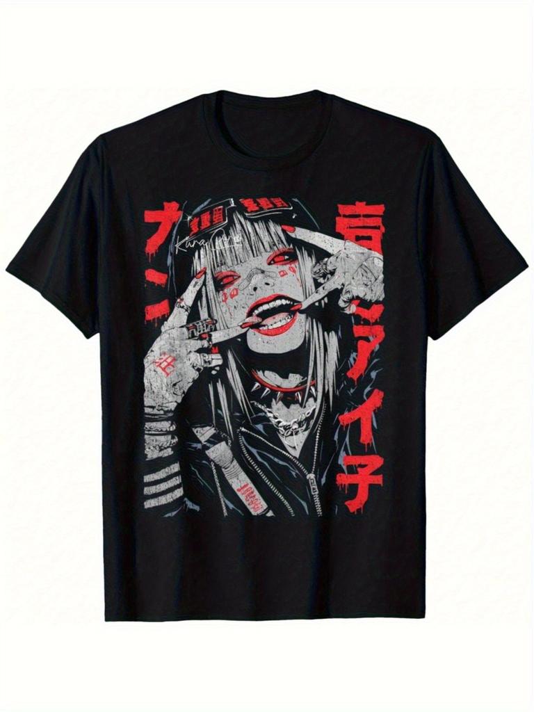 Harajuku Streetwear Cyberpunk Aesthetic Techwear Anime Manga T-Shirt, Oversized