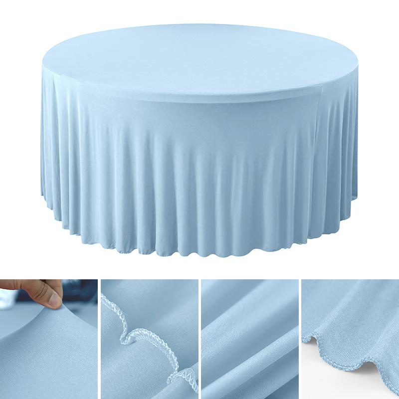 4/5/6FT Round Tablecloth Circular Polyester Table Cover Polyester Table Cloth for Hotel Banquet Birthday Party Table Decor
