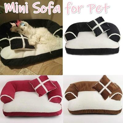 Cute Warm Double-Cushion Dog Bed Cotton Soft Sofa Pet House