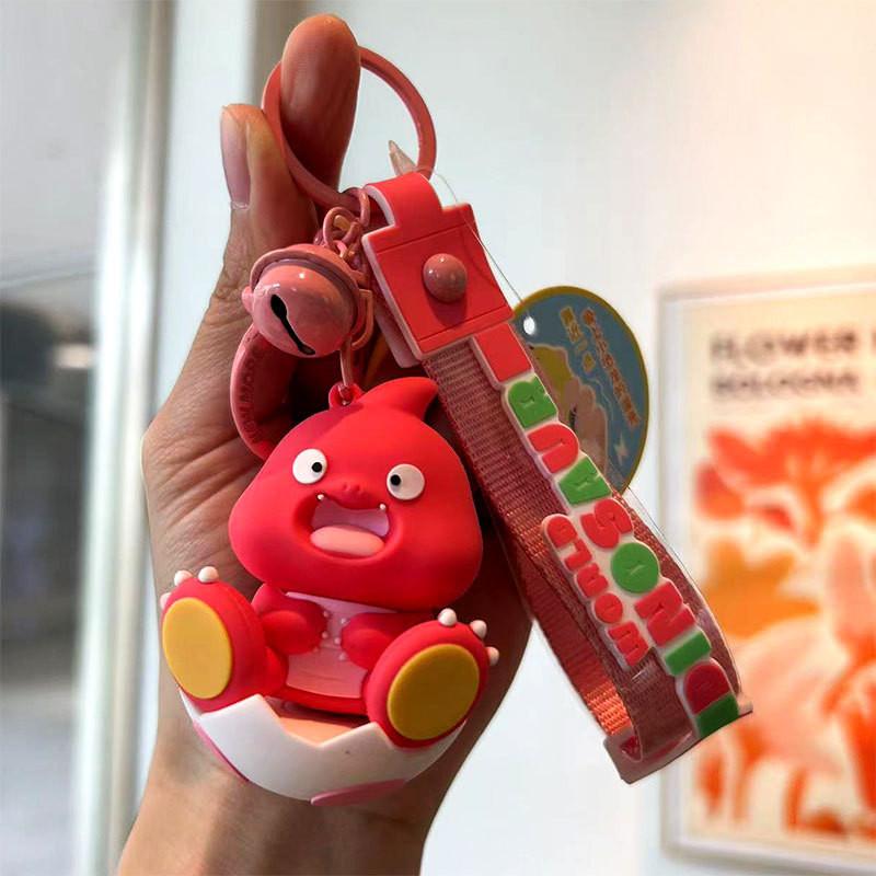 

Magnetic Silicone Charming Dinosaur Keychain Cartoon Gift For Couples червоний