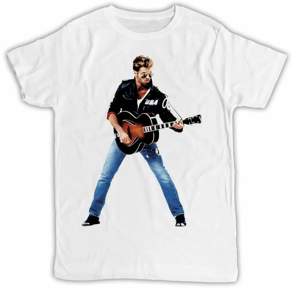 GEORGE MICHAEL FAITH T-Shirt Retro Cool Gift Tee Music WHAM 80s UK Unisex T-Shirt XXXL