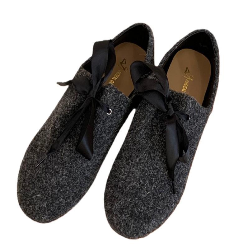 Women's shoes French soft-soled flat-soled single shoes Women's Autumn 2025 new round head one-pedal deep-mouth single shoes