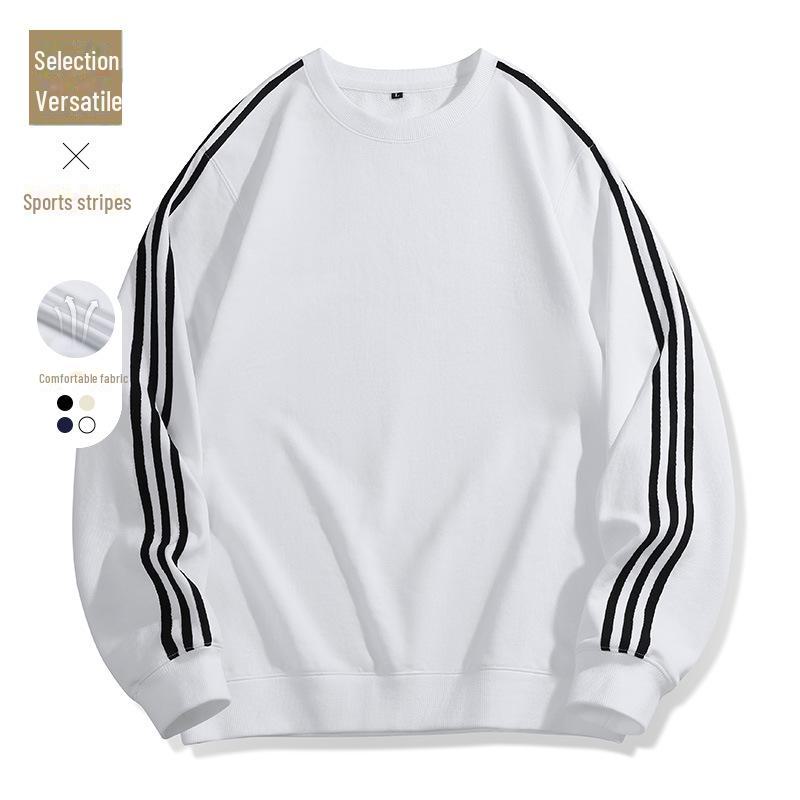 

Унисекс-полосатая толстовка с круглым вырезом - модный топ с длинными рукавами на весну/осень 4XL