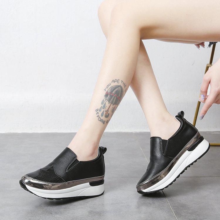 Cross-level large size 2025 summer new women's casual single shoes loafers muffin bottom inner height increase hot diamond foreign trade women's shoes