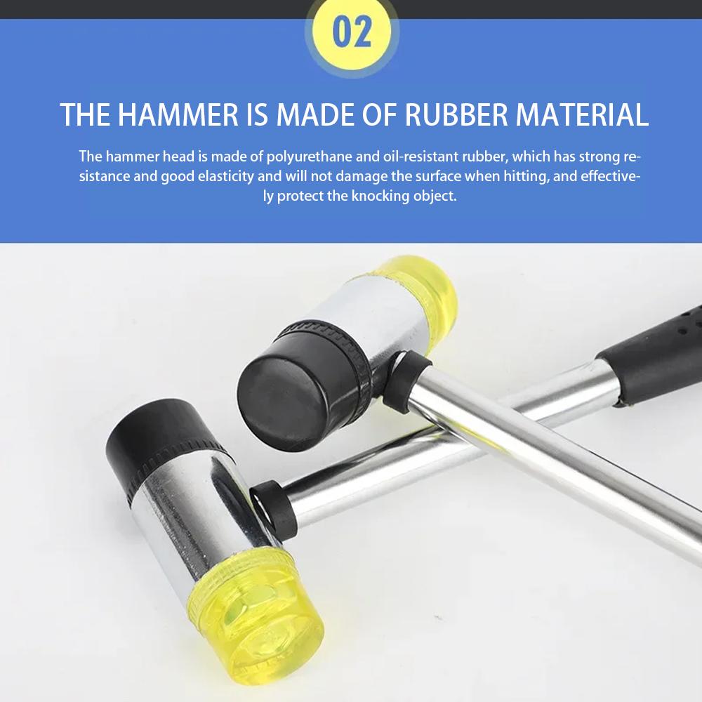 Double Face Soft Tap Rubber Hammer 25mm Multifunctional Glazing Window Beads Hammers Nylon Head Rubber Mallet