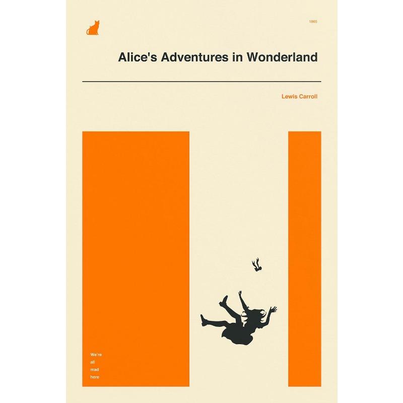 Classic Book Cover Moby-Dick Alice in Wonderland Minimalist Poster Print Canvas Painting Wall Art Pictures for Room Home Decor