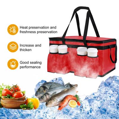 Geantă de prânz izolată cu suport pentru băuturi, geantă pentru livrare mâncare, genți izolate pentru cumpărături, suport pentru mâncare, geantă pentru catering, genți frigorifice