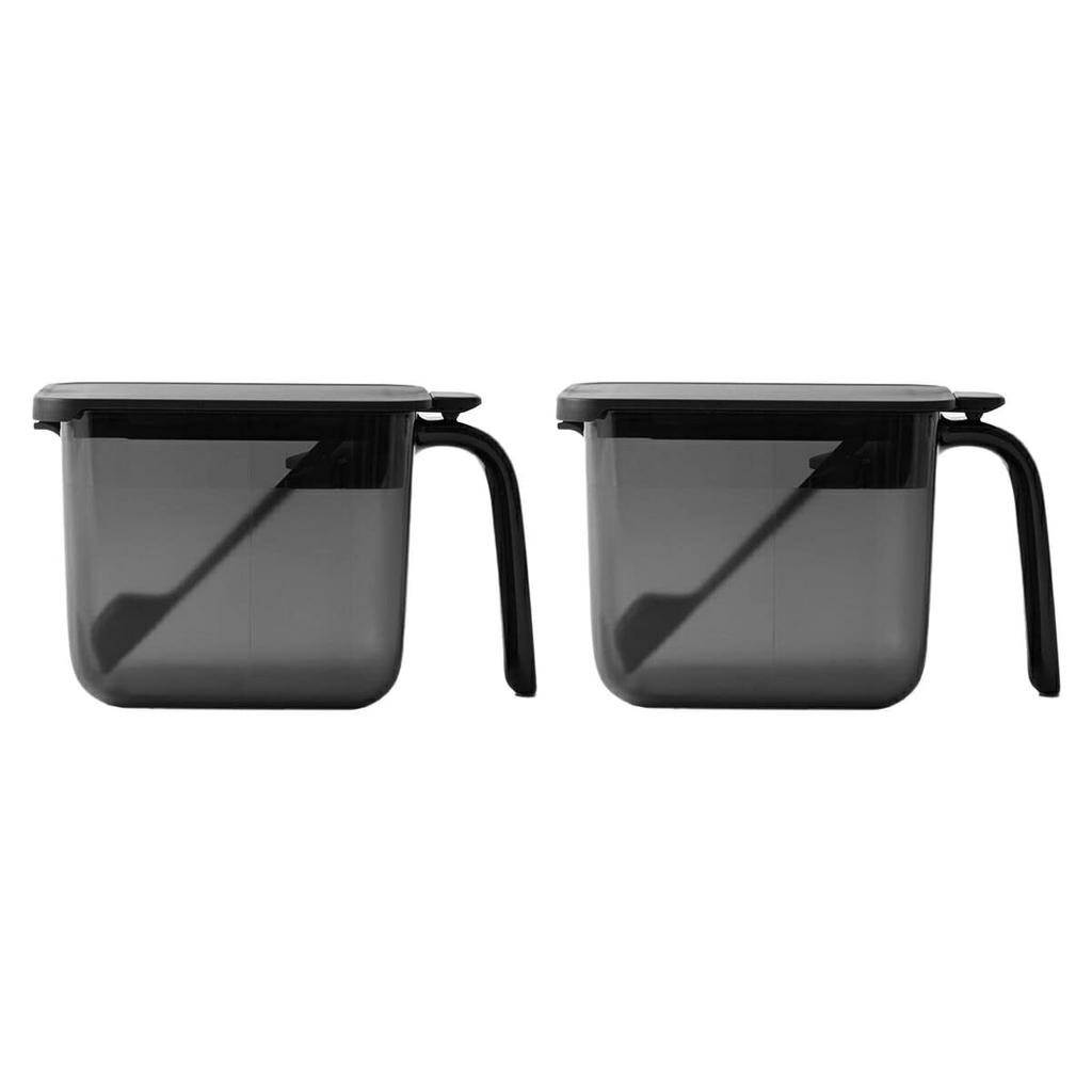 Marna K775BK Wide Seasoning Pots, Black, 2 Pieces