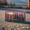 D Plat pc Vintage Chicago Skyline Décoration Murale Plaque Métallique Durable pour Maison Garage Man Cave Bar Café Décor