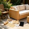 14 Piece Rattan Repair Set with Natural Rattan Sheet, Repair Parts and Hand Tool for Chair Reweaving, Seat Repair Supply
