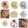 Women's Ring Three Sets Elegant Simple Atmosphere Artificial Zircon Trend Niche Design Sense Party Luxury