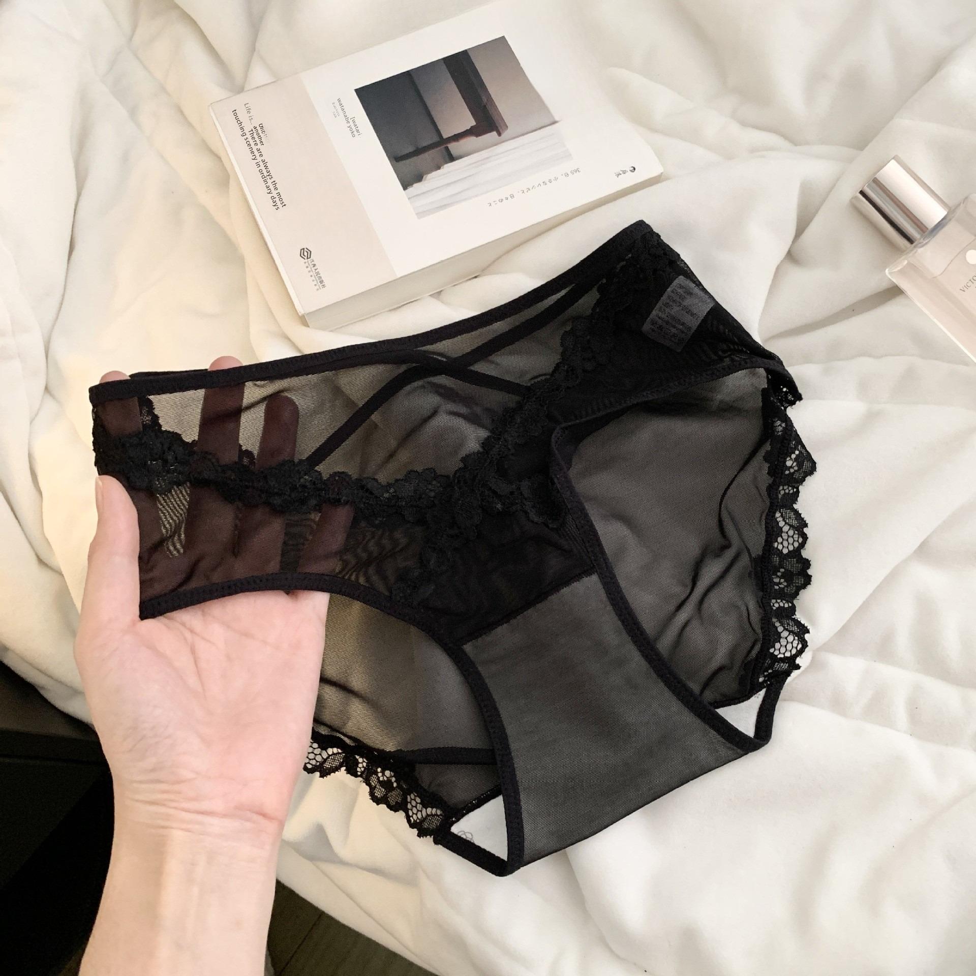 

Ladies Spring and Autumn Sexy Mesh Cross Hip Extended Warm Crotch Waist Underwear XL