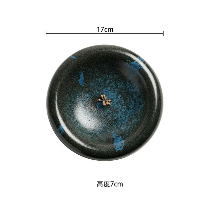 Vintage Ceramic Double-layer Plate Creative Dessert Dim Sum Plate Thick Soup Plate Snack Plates Artistic Conception Tableware