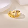 Gold-plated stainless steel ring, female style love full diamond zircon ring, light luxury high-end ring.