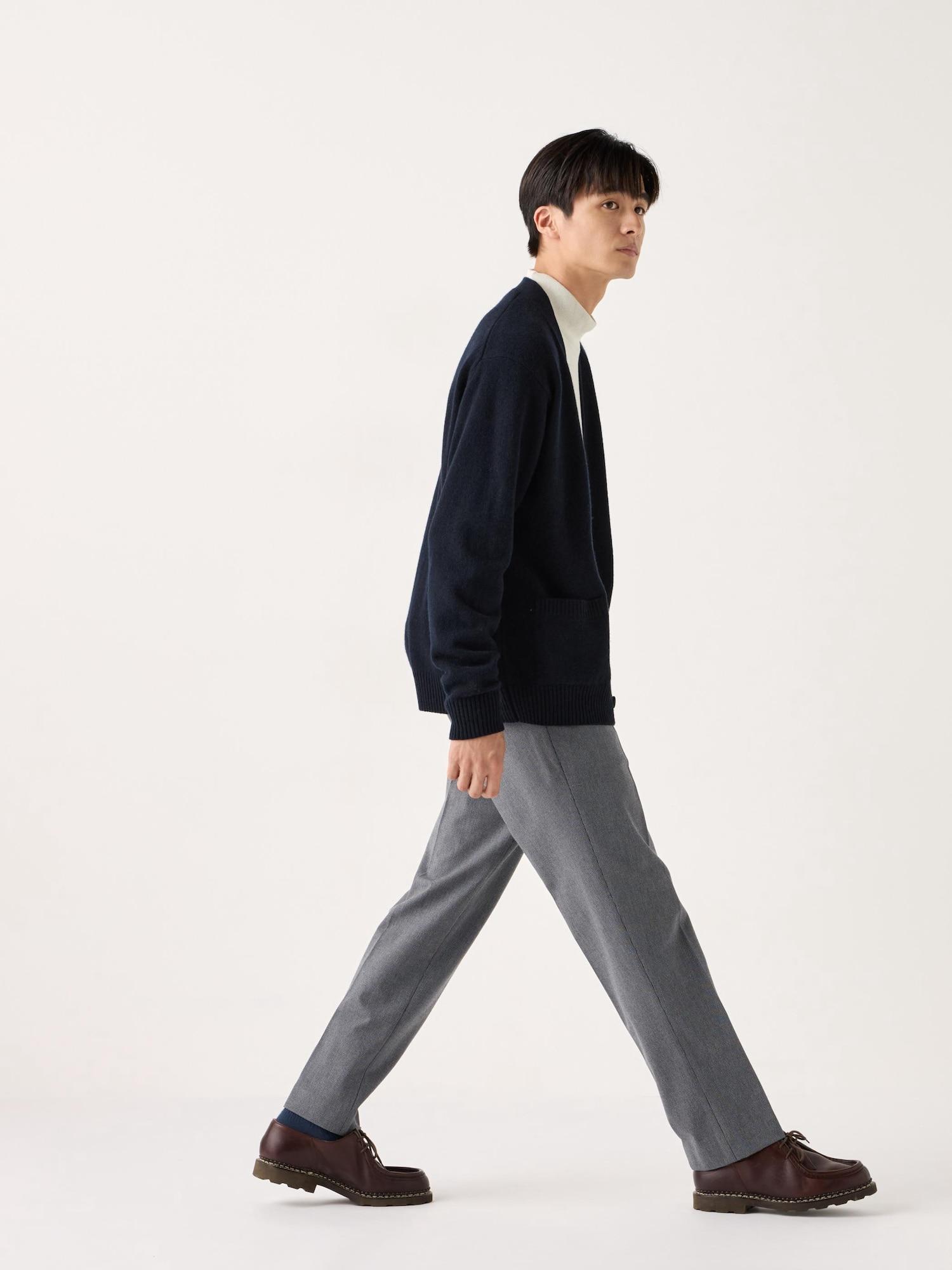 

Uniqlo Брюки Heattech Smart, длина штанины 76 см, узор «гусиная лапка» 07 GRAY/MEN 70