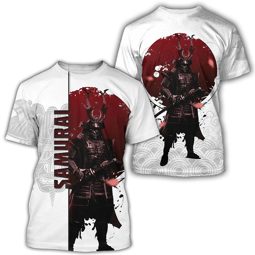 Japanese Bushido T-Shirts Samurai 3D Print Men's Woman Short Sleeve T Shirt Oversized Vintage Harajuku Tops Tees Unisex Clothing