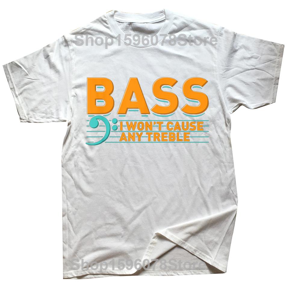 Herren Kein Bass Keine Band Bassist Print T-Shirt Mode Damen Team Kurzarm Rundhals T-Shirt Übergroßes Unisex T-Shirt
