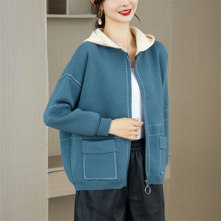 Middle-aged and Elderly Women Knitted Sweater Cardigan Mother Spring and Autumn Coat Fashionable Red Zodiac Year Top Clothes New Year Outfit