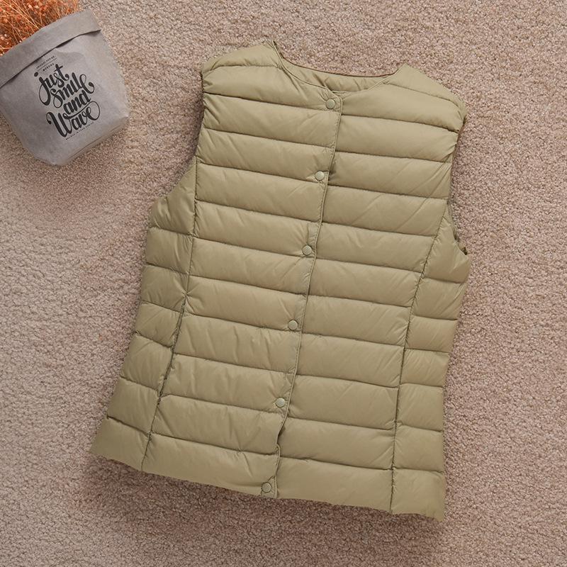 2024 Damen Leichte Stehkragen Daunenweste - Übergröße, Ärmellos, Warme Oberbekleidung