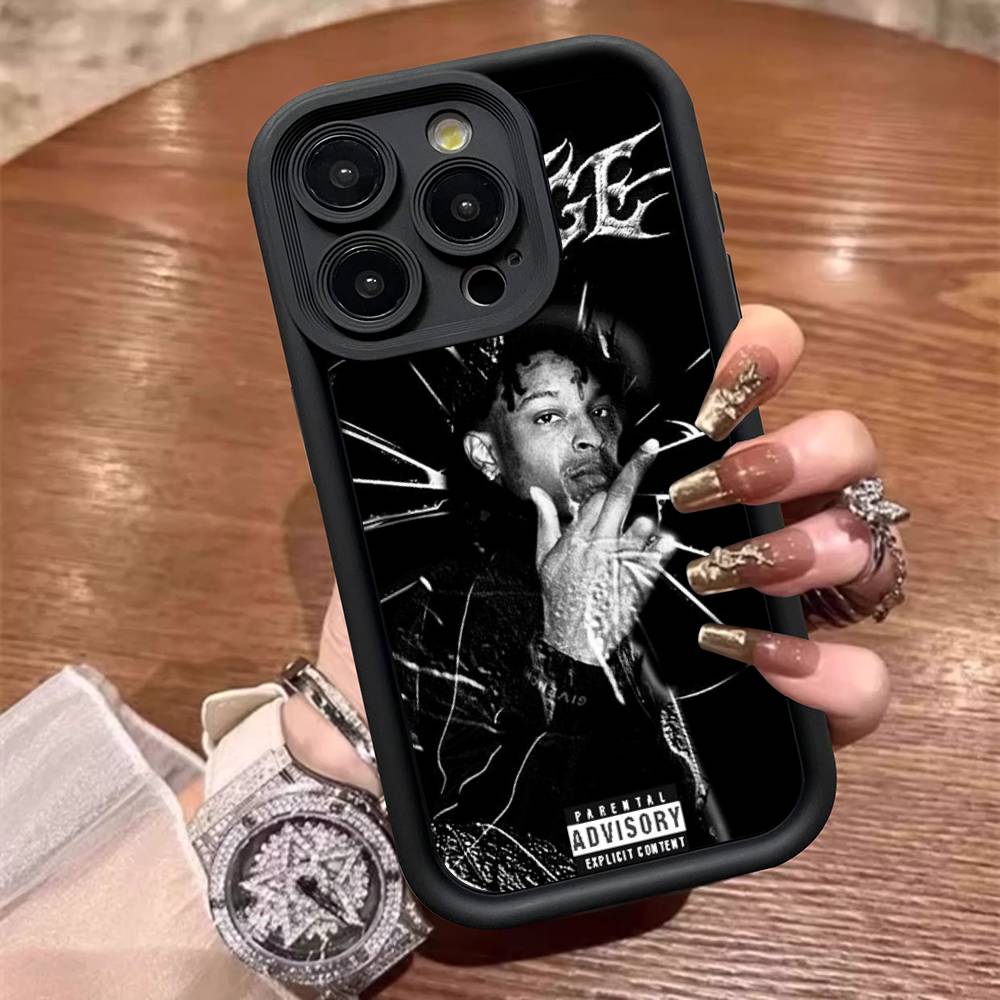 Rapper 21 Savage For IPhone 17 Pro Max 16 15 14 13 12 11 Plus Black Soft Phone Cover