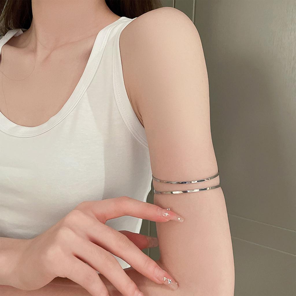 Metallic Arm Bracelet Armlet Bangle for Women Upper Arm Cuff Bracelet Adjustable Armband Wedding Party Arm Accessories