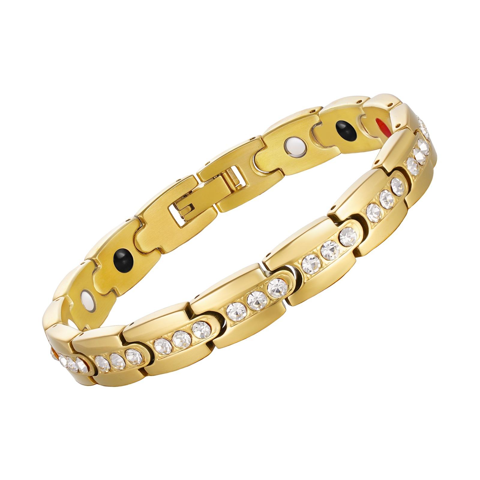 2026 Simple Jewelry Zircon Rare Earth Permanent Magnet Magnetic Bracelet 21CM золотой