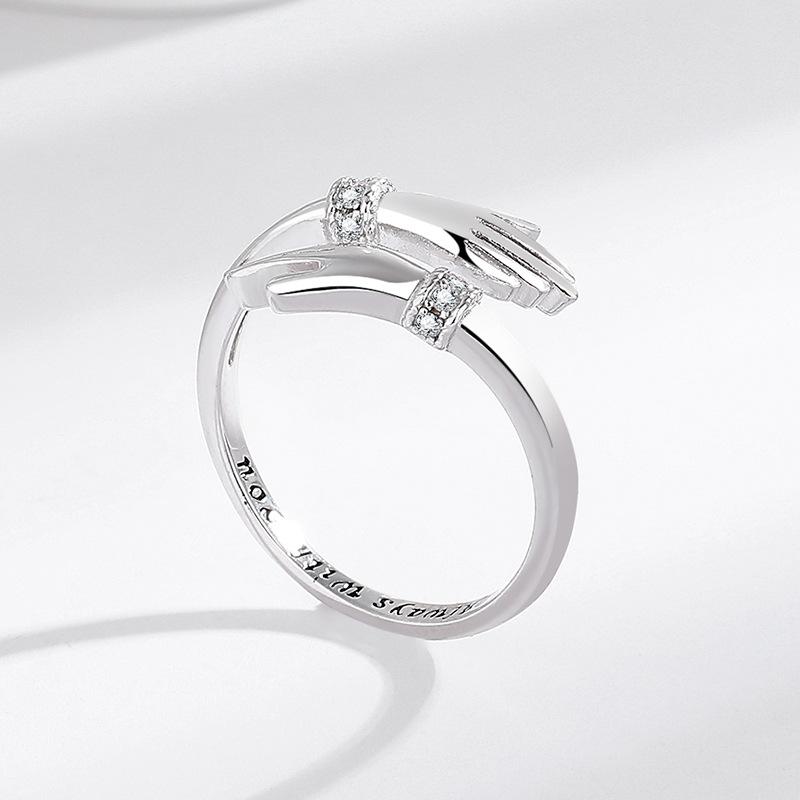 New 925 Silver Ring 5A Zircon Embrace hand for Women Wedding Luxury Jewelry Engagement Charm Fashion Party Gifts