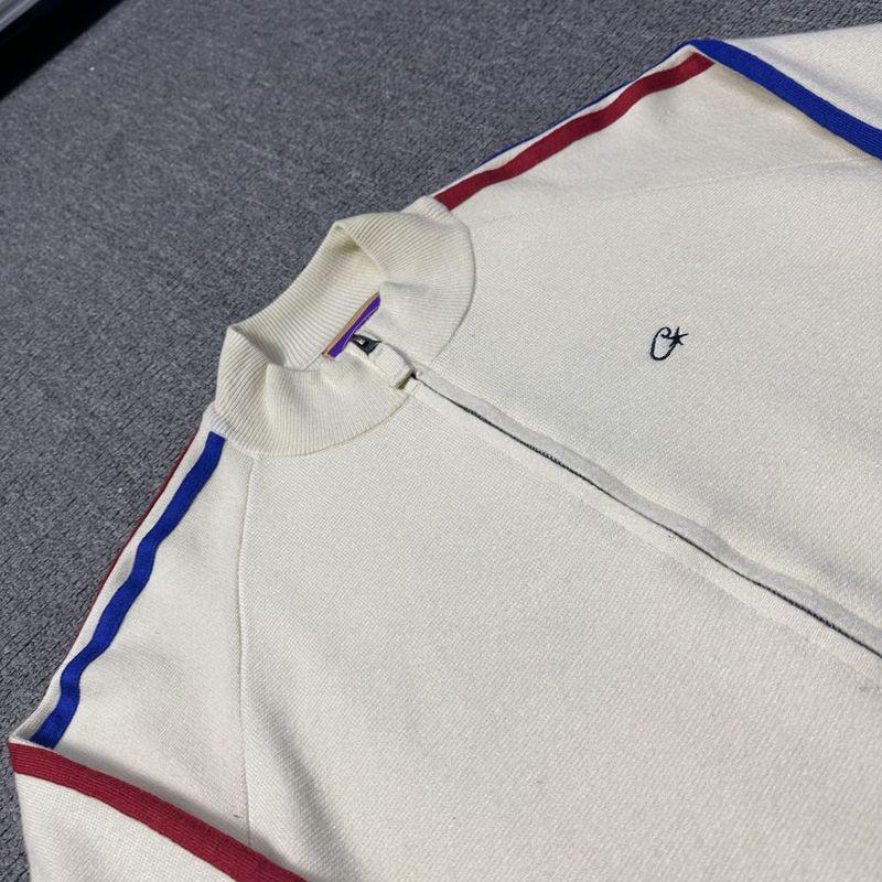 Cardigã com Zíper Alcatraz de Lã Corteiz: Jaqueta de Rua Retrô Americana Tendência