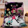 1PC Alien Invasion Pattern Flannel Blanket Gift, Suitable for Both Men And Women, Soft Ideal for Beds And Sofa, Birthday Or Christmas Gift