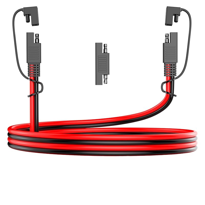 12AWG SAE Extension Cable, 10FT SAE Connector Extension Cable Quick Disconnect Wire Harness With Polarity Reverse Adapter For Solar Panel, Battery,