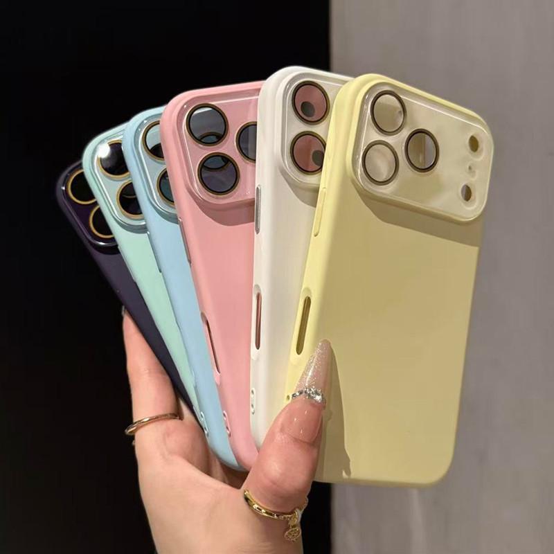 Applicable to iPhone17 liquid silicone mobile phone case Apple 16promax anti-drop full bag with lens film protective case