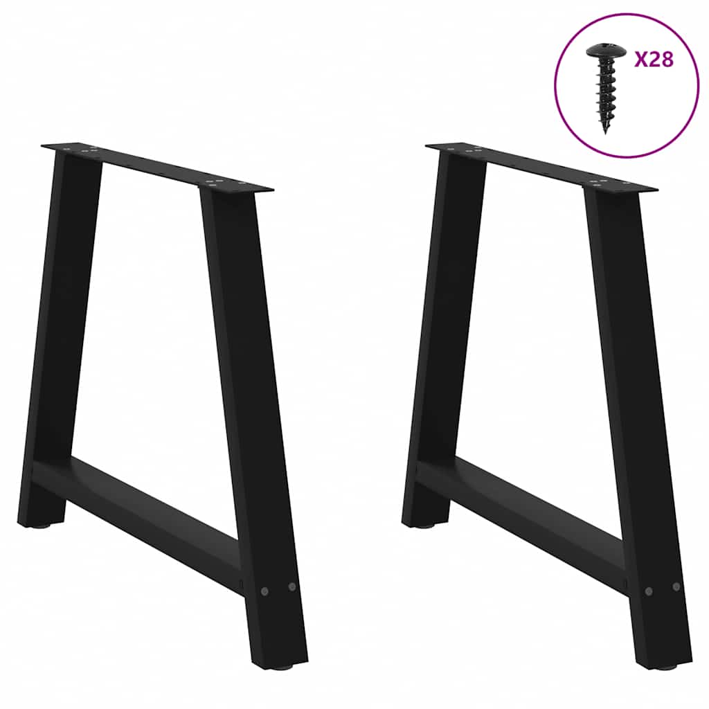 Vidaxl Coffee Table Legs, 2 Pcs, Black, 90X(72-73) Cm, Steel