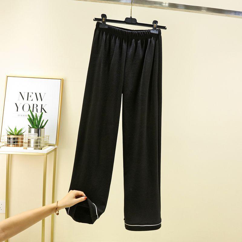 

Dralon Thickened Casual Pants Women s Winter All-Match Wide Leg Pants Fleece-lined Outer Wear Trousers Pure Color Warm Keeping Pajama Pants Home Pants Black 2XL (70.00 kg-80.00 kg recommended