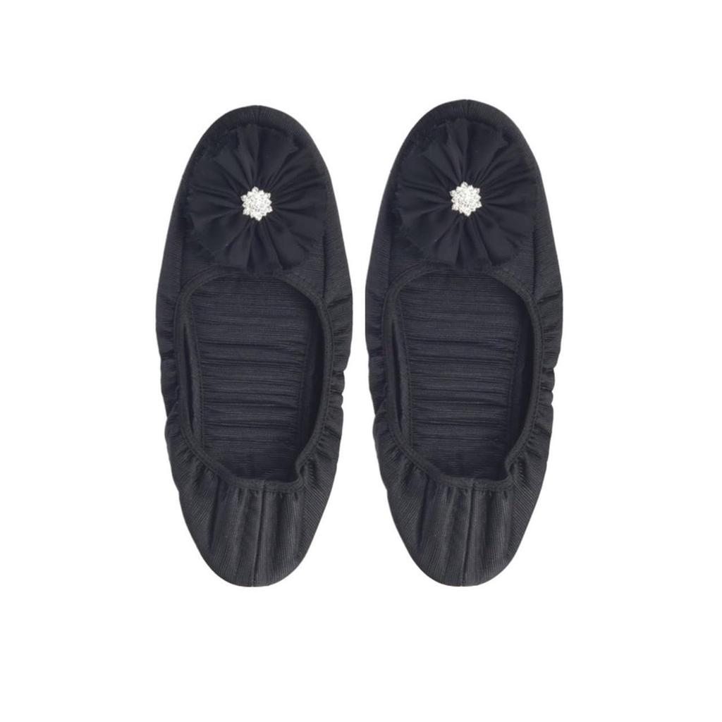 Angel Smile Royal School Grosgrain Portable Slippers Medium Yacht Pattern Embroidered Navy Drawstring Bag Set RSSL2023004 Medium (Jewel Black) &