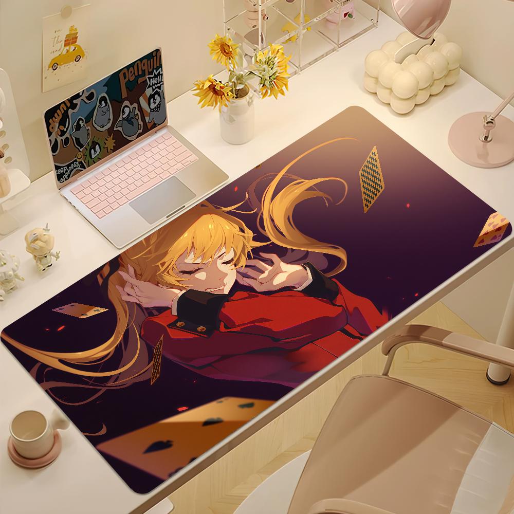 Game KKakegurui Saotome Meari Mouse Pad Large Desk Mat Keyboard Ergonomic Office Rubber Game PC Nonslip Antifray Home Custom