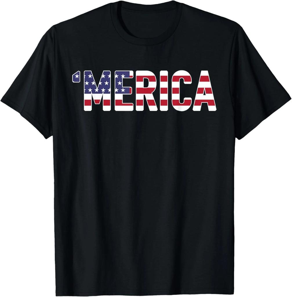 Merica Patriotic Flag USA America Novelty Unisex T-Shirt