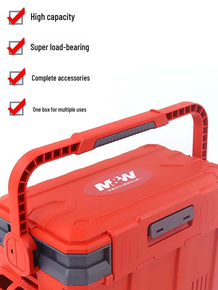 Aimeida MW 20L Multi-functional Fishing Tackle Box: Stand/Sit, Rod Holder, Sea Fishing Tool.