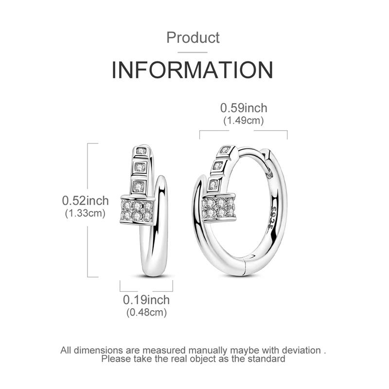 925 Sterling Copper Heart Snake Bone Pattern Cross Shell Zircon Four-pointed Star Earrings for Women Earring Fine Zircon Gifts