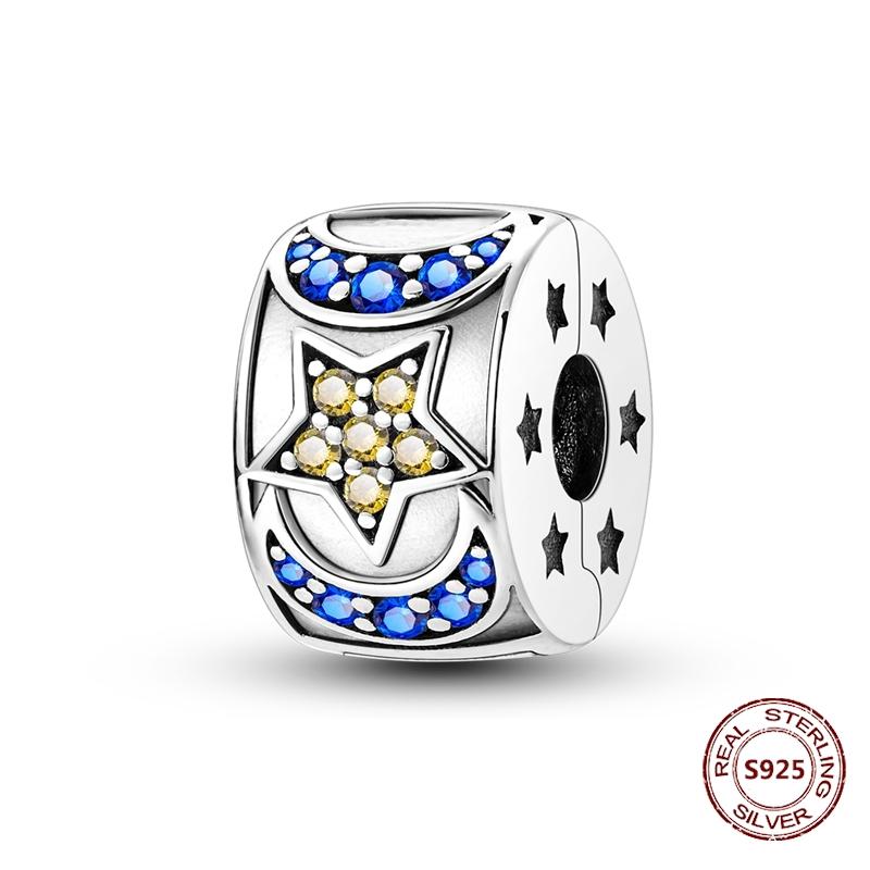 Copper Buckle Copper Charm Blue Star Moon Bead Butterfly Suitable For Original Bracelet Zircon Fine Diy Jewelry