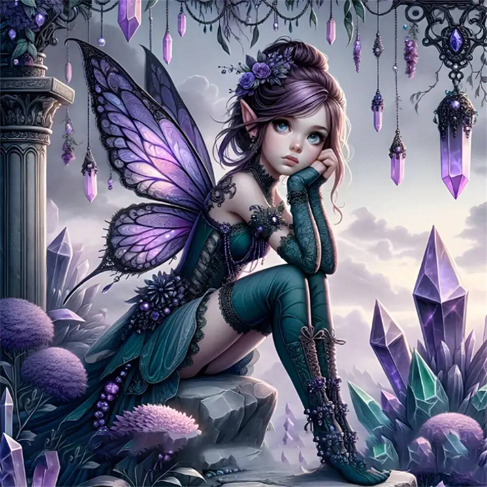 

Набор для алмазной вышивки Портрет женщины-духа Полная круглая алмазная мозаика Украшение для дома Современный Round 40x40cm