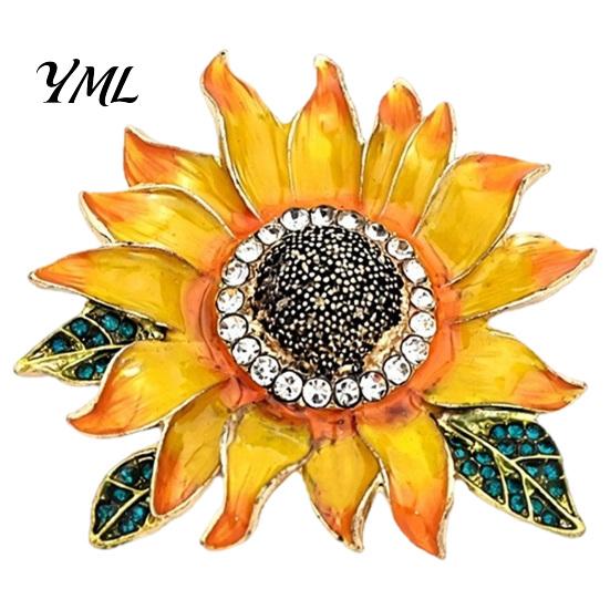 Shirts Fashionable Accessory Rhinestone Sunflower Brooch, Decorative Floral Lapel Pin for Men Alloy Brooch Women, Jewelry Coats Dresses Scarves