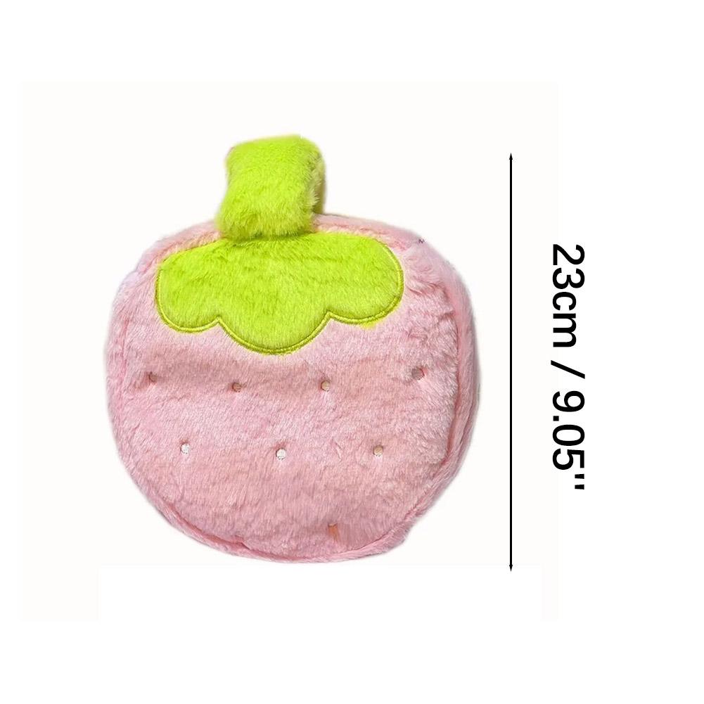 Strawberry Plush Makeup Organizer Bag 2025 Large Cosmetic Pouch Travel Handheld Storage Bag For Skincare Makeup Tools