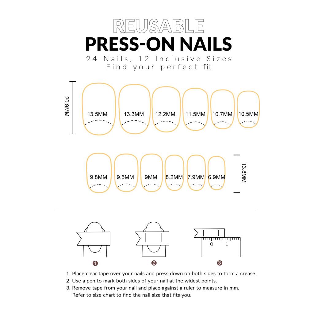24pcs French False Nails with Star Prints Design Retro Polka Dot Press On Nails for Women Daily Wear