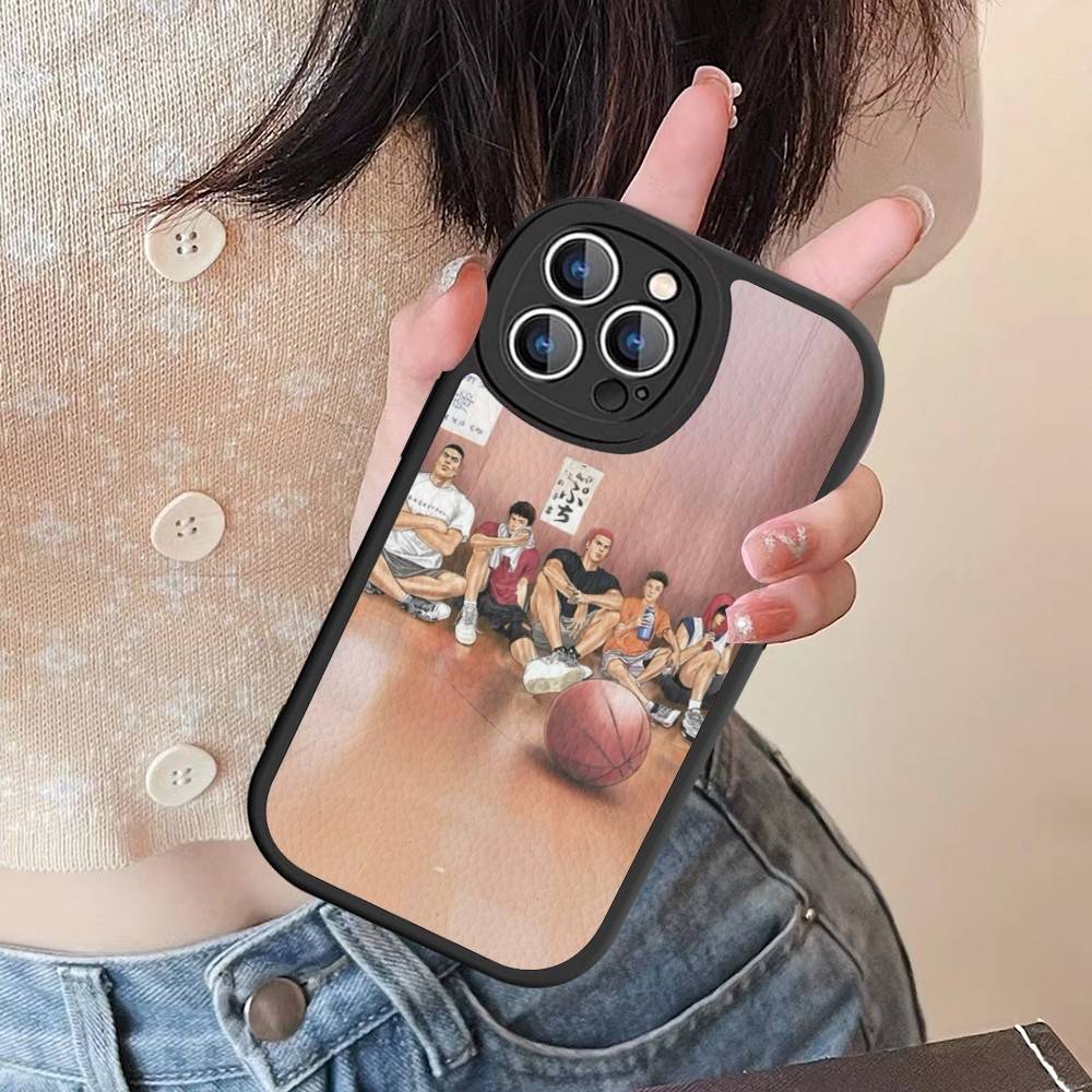 Japanese S-SLAM D-DUNK Phone Case For IPhone 16 15 14 13 12 11 Pro Max Plus Soft Leather Cover
